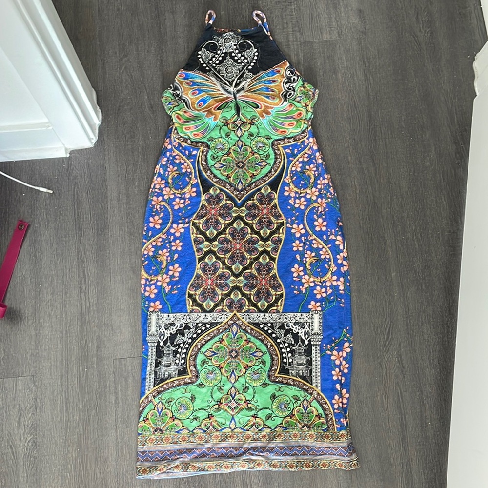 Farm Rio midi printed bodycon dress